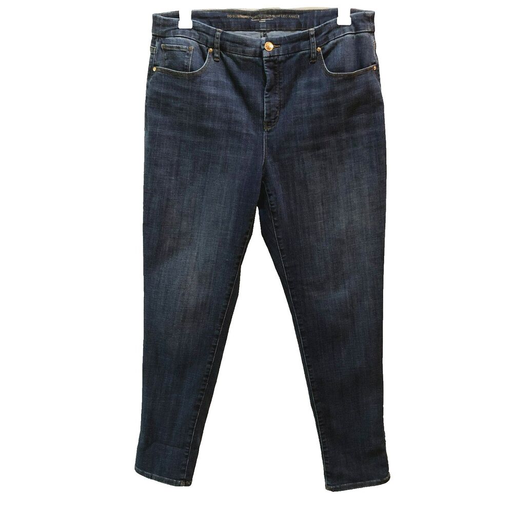 Chicos So Slimming Girlfriend Mid Rise Slim Leg Ankle Jeans 2.5 / US 14